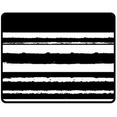 Bandes Abstrait Blanc/noir Fleece Blanket (medium)  by kcreatif