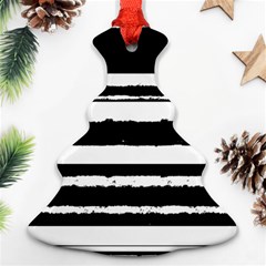 Bandes Abstrait Blanc/noir Ornament (christmas Tree)  by kcreatif