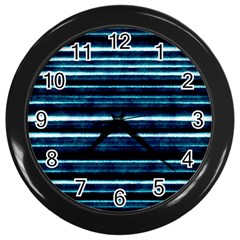 Bandes Peinture Bleu Profond Wall Clock (black) by kcreatif