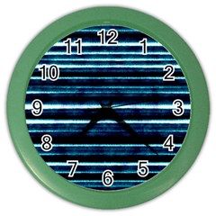 Bandes Peinture Bleu Profond Color Wall Clock by kcreatif