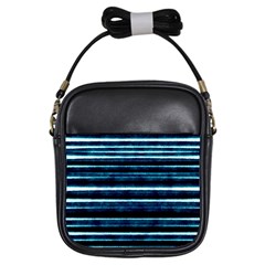 Bandes Peinture Bleu Profond Girls Sling Bag by kcreatif