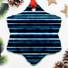 Bandes Peinture Bleu Profond Snowflake Ornament (two Sides) by kcreatif