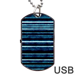 Bandes Peinture Bleu Profond Dog Tag Usb Flash (two Sides) by kcreatif