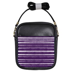 Bandes Peinture Violet  Girls Sling Bag by kcreatif