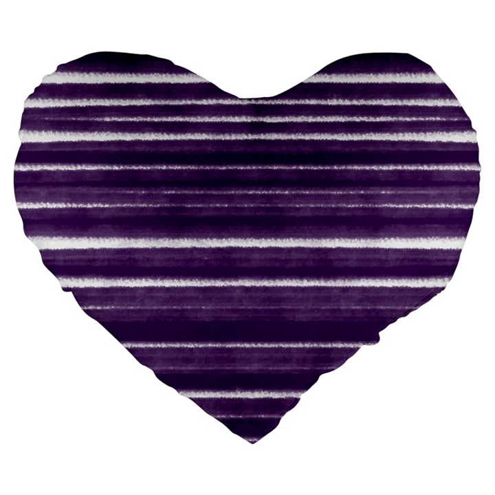 Bandes Peinture Violet  Large 19  Premium Heart Shape Cushions