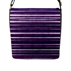 Bandes Peinture Violet  Flap Closure Messenger Bag (l) by kcreatif