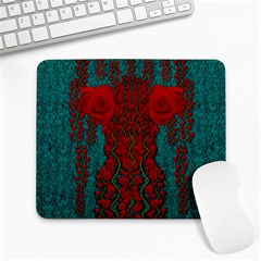 Lianas Of Roses In The Rain Forrest Large Mousepads by pepitasart