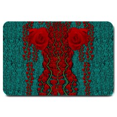 Lianas Of Roses In The Rain Forrest Large Doormat  by pepitasart