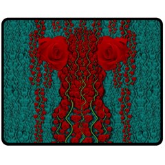 Lianas Of Roses In The Rain Forrest Fleece Blanket (medium)  by pepitasart