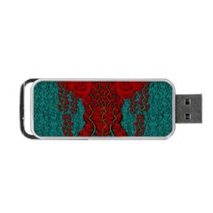 Lianas Of Roses In The Rain Forrest Portable Usb Flash (one Side) by pepitasart