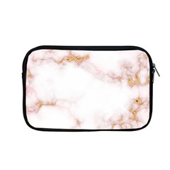 Pink and white Marble texture with gold intrusions Pale Rose Background Apple MacBook Pro 13  Zipper Case