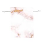 Pink and white Marble texture with gold intrusions Pale Rose Background Lightweight Drawstring Pouch (S) Front