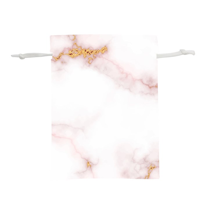 Pink and white Marble texture with gold intrusions Pale Rose Background Lightweight Drawstring Pouch (S)