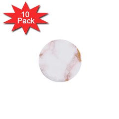 Pink And White Marble Texture With Gold Intrusions Pale Rose Background 1  Mini Buttons (10 Pack)  by genx