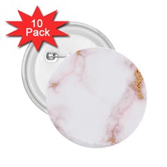 Pink And White Marble Texture With Gold Intrusions Pale Rose Background 2 25  Buttons (10 Pack)  by genx