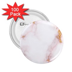 Pink And White Marble Texture With Gold Intrusions Pale Rose Background 2 25  Buttons (100 Pack)  by genx