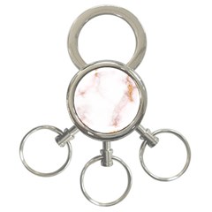 Pink And White Marble Texture With Gold Intrusions Pale Rose Background 3-ring Key Chain by genx