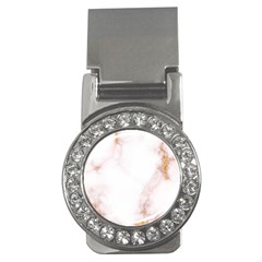 Pink And White Marble Texture With Gold Intrusions Pale Rose Background Money Clips (cz)  by genx