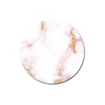 Pink and white Marble texture with gold intrusions Pale Rose Background Magnet 3  (Round) Front