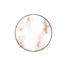 Pink And White Marble Texture With Gold Intrusions Pale Rose Background Hat Clip Ball Marker by genx