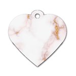 Pink and white Marble texture with gold intrusions Pale Rose Background Dog Tag Heart (Two Sides) Front