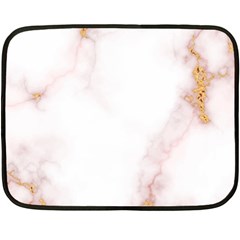 Pink And White Marble Texture With Gold Intrusions Pale Rose Background Double Sided Fleece Blanket (mini)  by genx