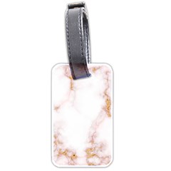 Pink And White Marble Texture With Gold Intrusions Pale Rose Background Luggage Tag (two Sides) by genx