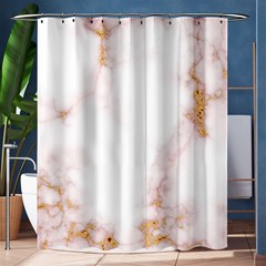 Pink And White Marble Texture With Gold Intrusions Pale Rose Background Shower Curtain 60  X 72  (medium)  by genx