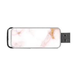 Pink And White Marble Texture With Gold Intrusions Pale Rose Background Portable Usb Flash (one Side) by genx