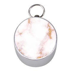 Pink And White Marble Texture With Gold Intrusions Pale Rose Background Mini Silver Compasses by genx