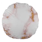 Pink and white Marble texture with gold intrusions Pale Rose Background Large 18  Premium Flano Round Cushions Front