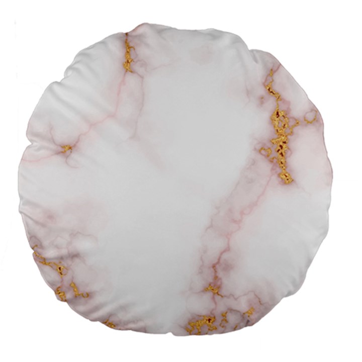 Pink and white Marble texture with gold intrusions Pale Rose Background Large 18  Premium Flano Round Cushions