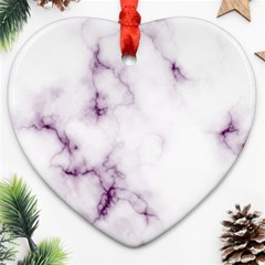 White Marble Violet Purple Veins Accents Texture Printed Floor Background Luxury Ornament (heart) by genx