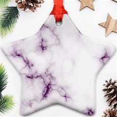 White Marble Violet Purple Veins Accents Texture Printed Floor Background Luxury Ornament (star) by genx