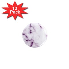 White Marble Violet Purple Veins Accents Texture Printed Floor Background Luxury 1  Mini Magnet (10 Pack)  by genx