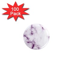 White Marble Violet Purple Veins Accents Texture Printed Floor Background Luxury 1  Mini Magnets (100 Pack)  by genx