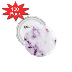 White Marble Violet Purple Veins Accents Texture Printed Floor Background Luxury 1 75  Buttons (100 Pack)  by genx