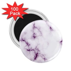 White Marble Violet Purple Veins Accents Texture Printed Floor Background Luxury 2 25  Magnets (100 Pack)  by genx