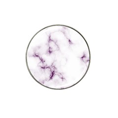 White Marble Violet Purple Veins Accents Texture Printed Floor Background Luxury Hat Clip Ball Marker (10 Pack) by genx