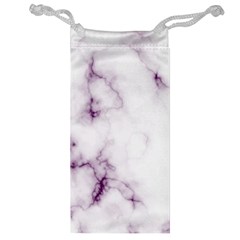 White Marble Violet Purple Veins Accents Texture Printed Floor Background Luxury Jewelry Bag by genx