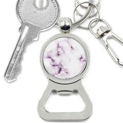 White Marble Violet Purple Veins Accents Texture Printed Floor Background Luxury Bottle Opener Key Chain by genx