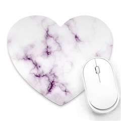 White Marble Violet Purple Veins Accents Texture Printed Floor Background Luxury Heart Mousepads by genx