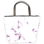 White Marble violet purple veins accents texture printed floor background luxury Bucket Bag Back