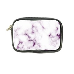 White Marble Violet Purple Veins Accents Texture Printed Floor Background Luxury Coin Purse by genx