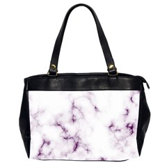 White Marble Violet Purple Veins Accents Texture Printed Floor Background Luxury Oversize Office Handbag (2 Sides) by genx