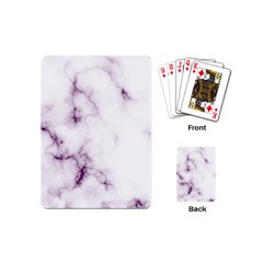 White Marble Violet Purple Veins Accents Texture Printed Floor Background Luxury Playing Cards Single Design (mini) by genx