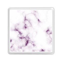 White Marble Violet Purple Veins Accents Texture Printed Floor Background Luxury Memory Card Reader (square) by genx