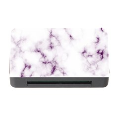 White Marble Violet Purple Veins Accents Texture Printed Floor Background Luxury Memory Card Reader With Cf by genx