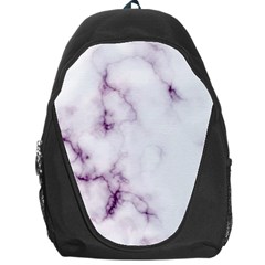 White Marble Violet Purple Veins Accents Texture Printed Floor Background Luxury Backpack Bag by genx