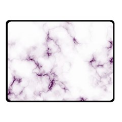 White Marble Violet Purple Veins Accents Texture Printed Floor Background Luxury Double Sided Fleece Blanket (small)  by genx